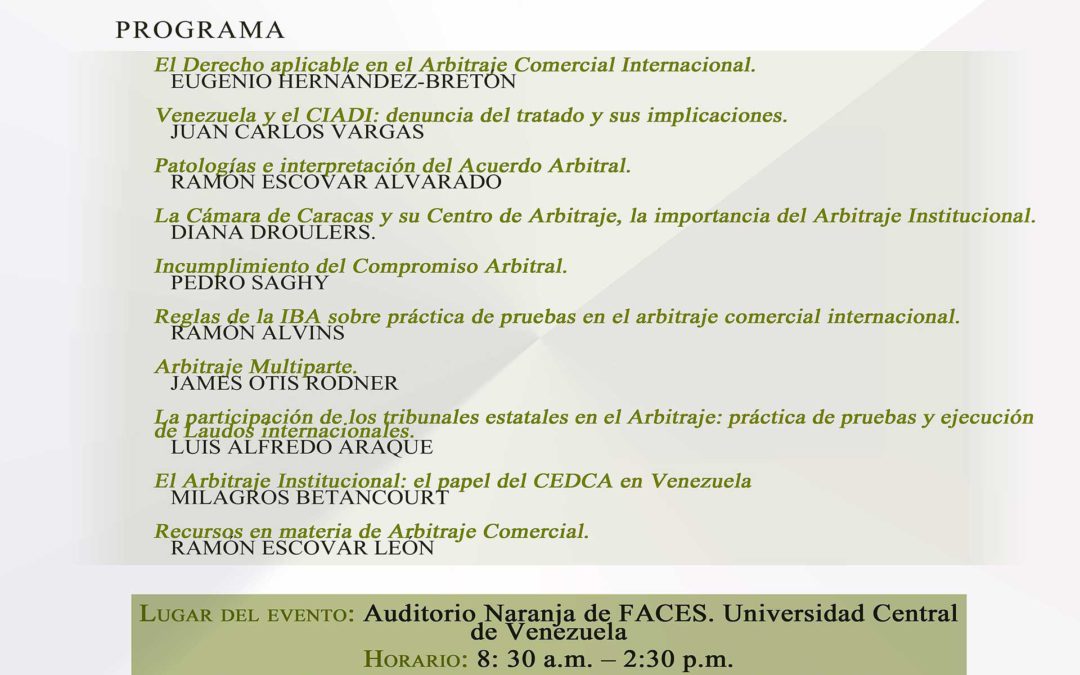 I Foro de Arbitraje Comercial. en Honor a Tatiana B. de Maekelt