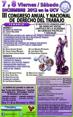 III Congreso Anual y Nacional de Derecho del Trabajo