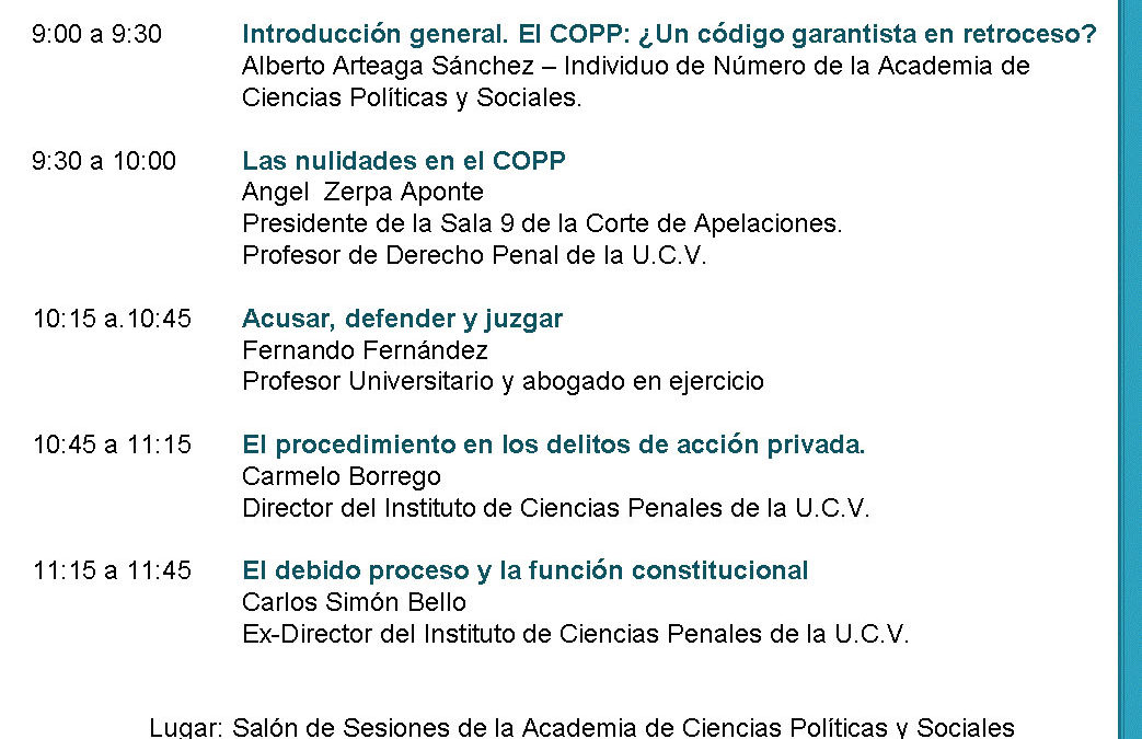 Foro: Código Orgánico Procesal Penal a los 10 años de su vigencia.