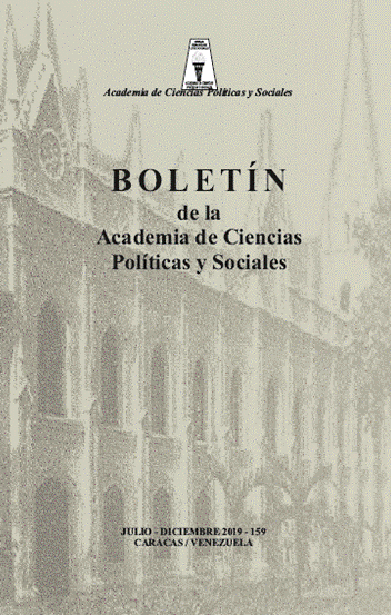 Disponible a texto completo el Boletín Nro. 159, julio-diciembre 2019 de la Academia de Ciencias Políticas y Sociales