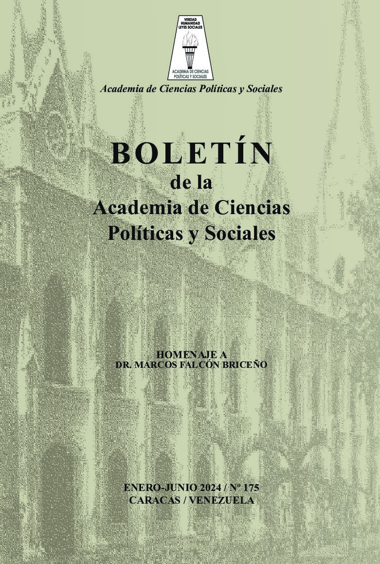 Disponible a texto completo Boletín Nro. 175, enero-junio 2024 de la Academia de Ciencias Políticas y Sociales. Homenaje a Dr. Marcos Falcón Briceño