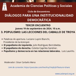 Tercer encuentro. Diálogos para una institucionalidad democrática. Jueves, 19 de septiembre de 2024, 10 a.m.