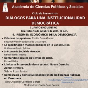 Cuarto encuentro. Diálogos para una institucionalidad democrática. Miércoles, 16 de octubre de 2024, 10 a.m.